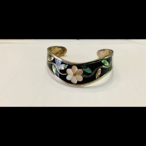Beautiful alpaca Mexican cuff bracelet